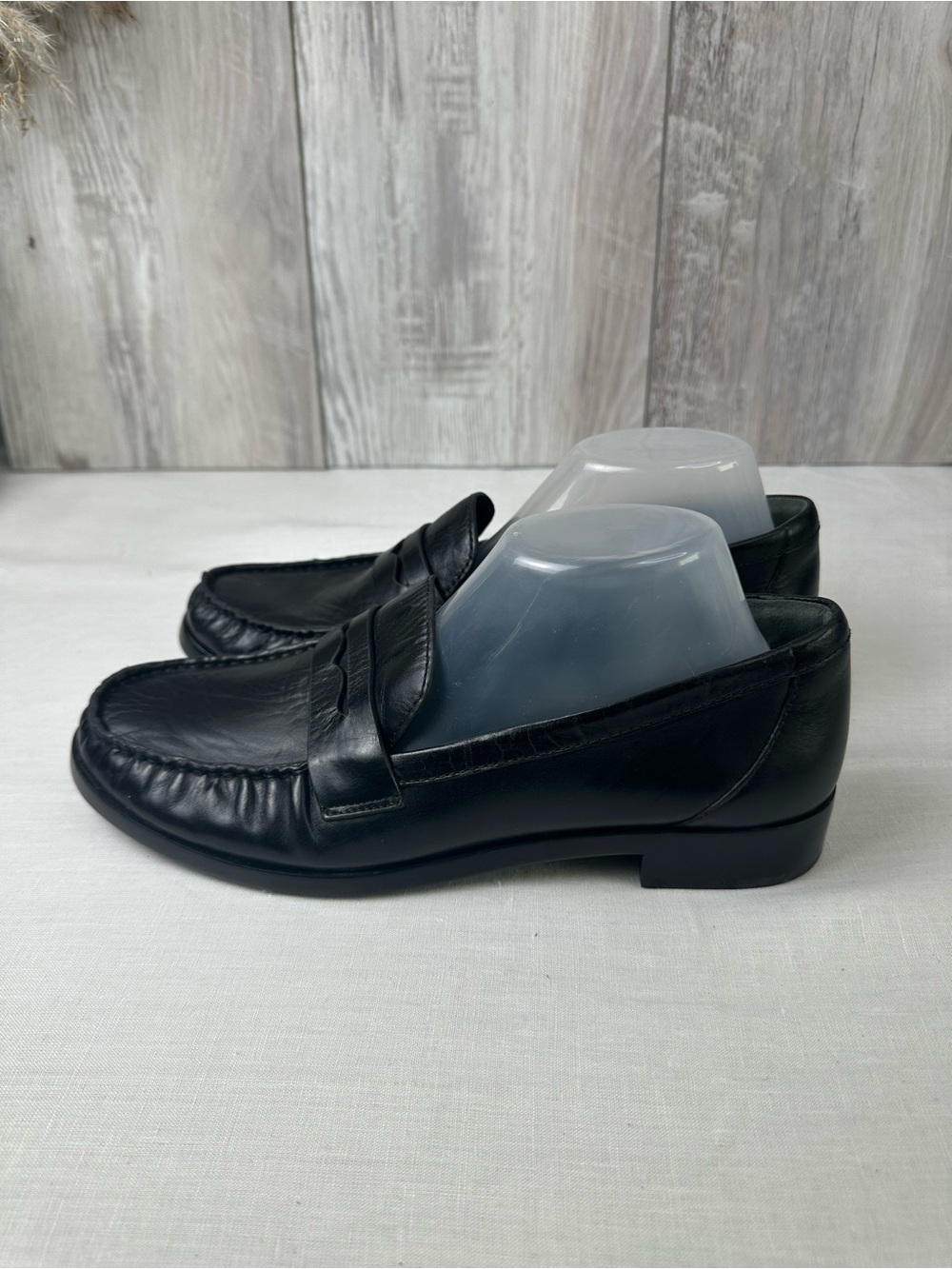 Reformation Black Leather Penny Loafers